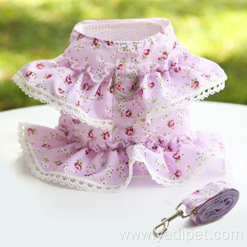 Lovely Flower Dog Harness Adjustable Vest